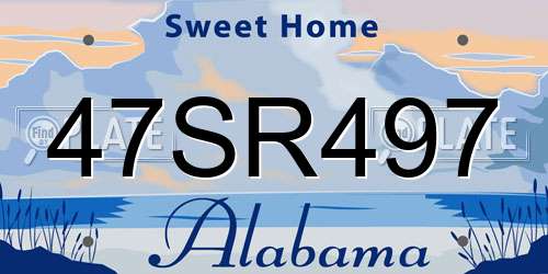 47SR497 Alabama License Plate