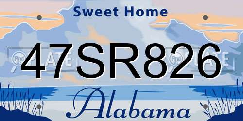 47SR826 Alabama License Plate