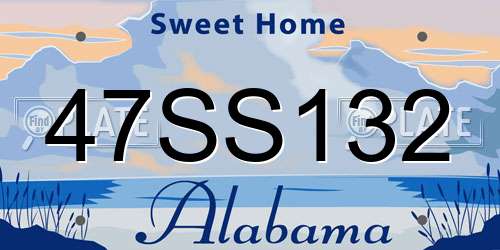 47SS132 Alabama License Plate