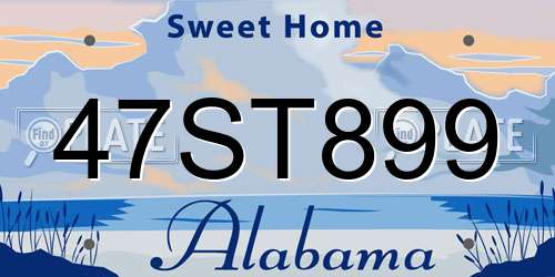 47ST899 Alabama License Plate