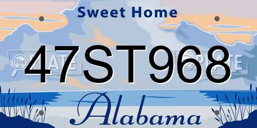 47ST968 Alabama License Plate