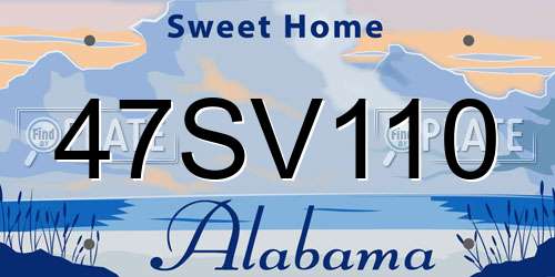 47SV110 Alabama License Plate