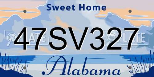 47SV327 Alabama License Plate