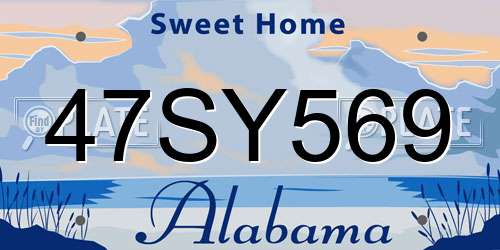 47SY569 Alabama License Plate