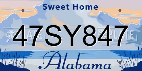 47SY847 Alabama License Plate