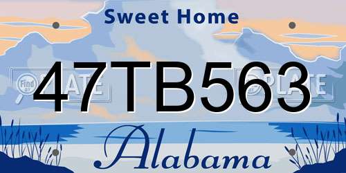 47TB563 Alabama License Plate