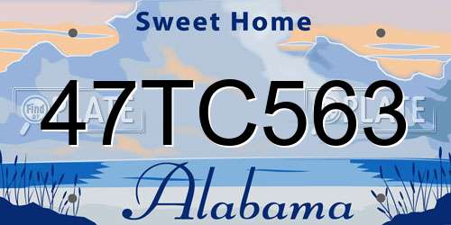 47TC563 Alabama License Plate