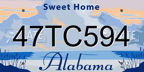 47TC594 Alabama License Plate