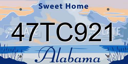 47TC921 Alabama License Plate