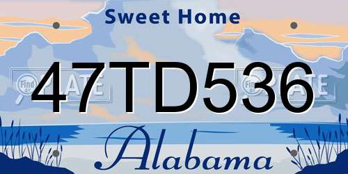 47TD536 Alabama License Plate