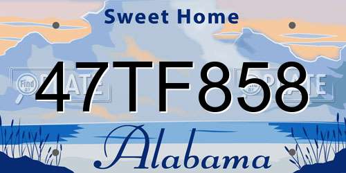 47TF858 Alabama License Plate