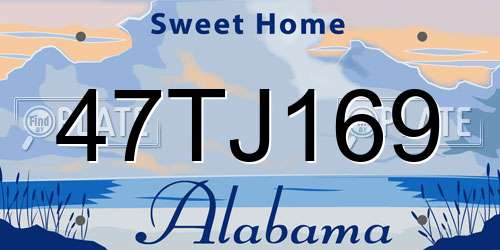 47TJ169 Alabama License Plate