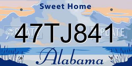 47TJ841 Alabama License Plate