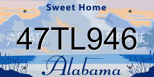 47TL946 Alabama License Plate