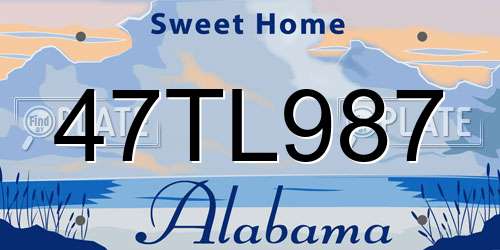 47TL987 Alabama License Plate