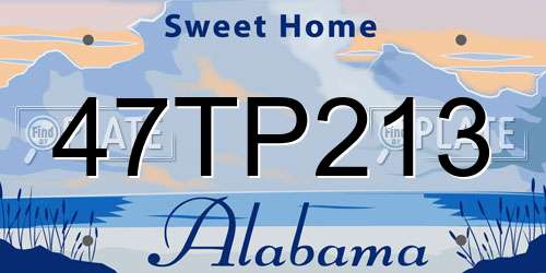 47TP213 Alabama License Plate