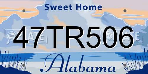 47TR506 Alabama License Plate