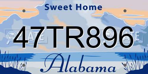 47TR896 Alabama License Plate