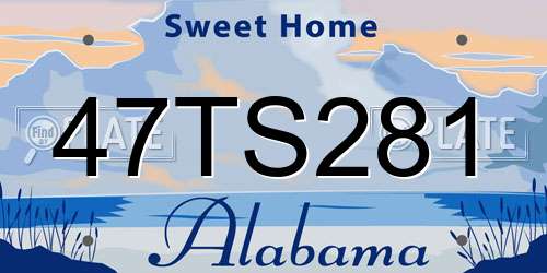 47TS281 Alabama License Plate
