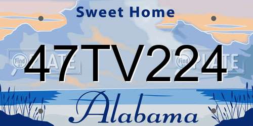 47TV224 Alabama License Plate