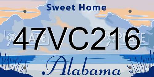 47VC216 Alabama License Plate