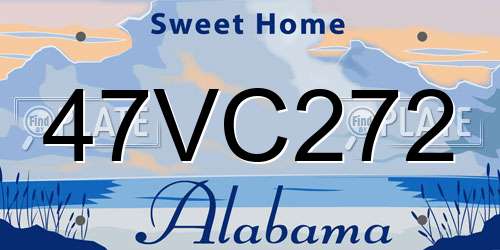47VC272 Alabama License Plate