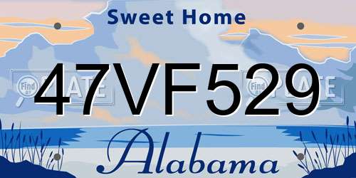 47VF529 Alabama License Plate