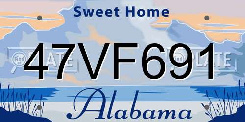 47VF691 Alabama License Plate