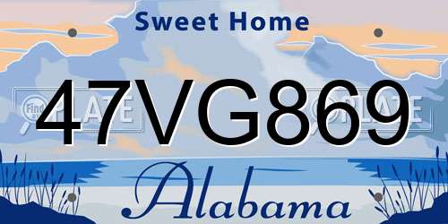 47VG869 Alabama License Plate