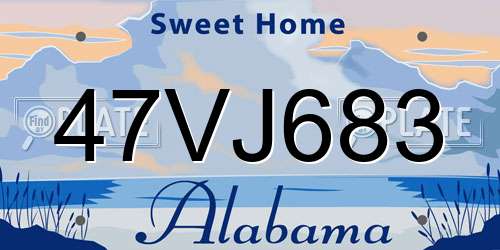 47VJ683 Alabama License Plate