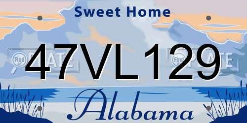 47VL129 Alabama License Plate