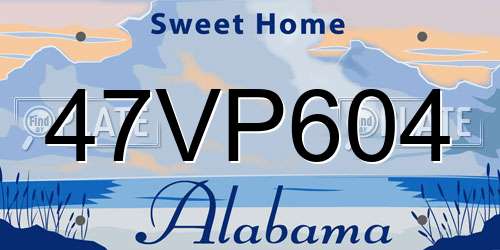 47VP604 Alabama License Plate