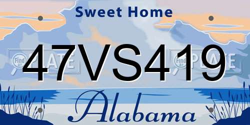 47VS419 Alabama License Plate