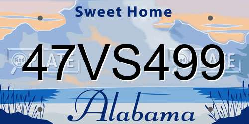 47VS499 Alabama License Plate