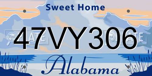 47VY306 Alabama License Plate
