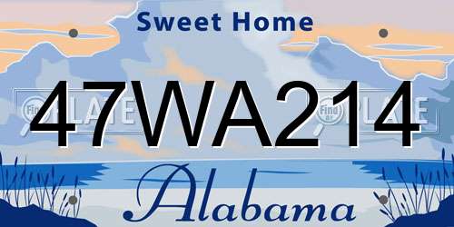 47WA214 Alabama License Plate