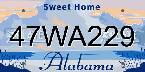 47WA229 Alabama License Plate