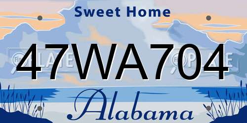 47WA704 Alabama License Plate