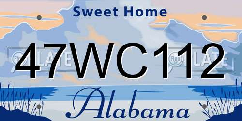 47WC112 Alabama License Plate