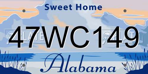 47WC149 Alabama License Plate