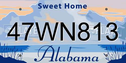 47WN813 Alabama License Plate
