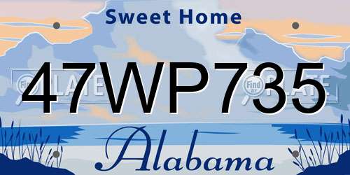 47WP735 Alabama License Plate