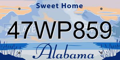 47WP859 Alabama License Plate