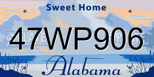 47WP906 Alabama License Plate