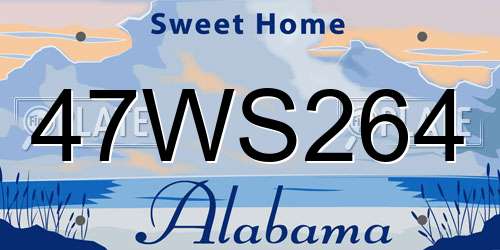 47WS264 Alabama License Plate