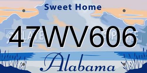 47WV606 Alabama License Plate