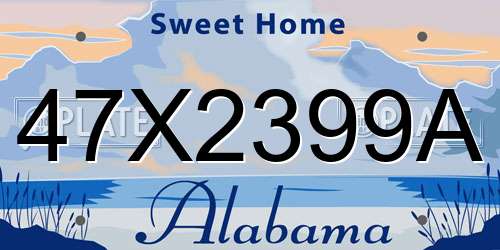 47X2399A Alabama License Plate