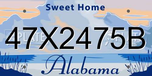 47X2475B Alabama License Plate