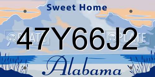 47Y66J2 Alabama License Plate