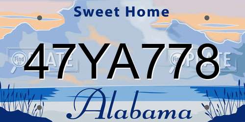 47YA778 Alabama License Plate